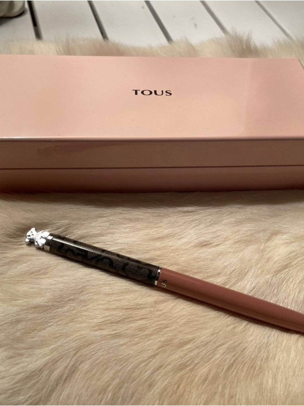 TOUS Pink pen with bear Silver Accents